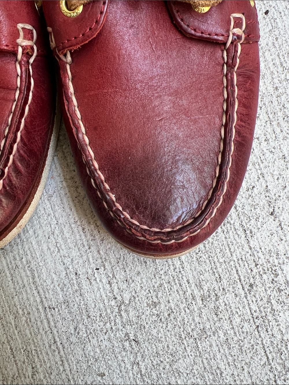 Sperry Top-Sider Gold Cup Dark Red Burgundy Leather Boat Shoes with Tan Laces 11 - Picture 9 of 11
